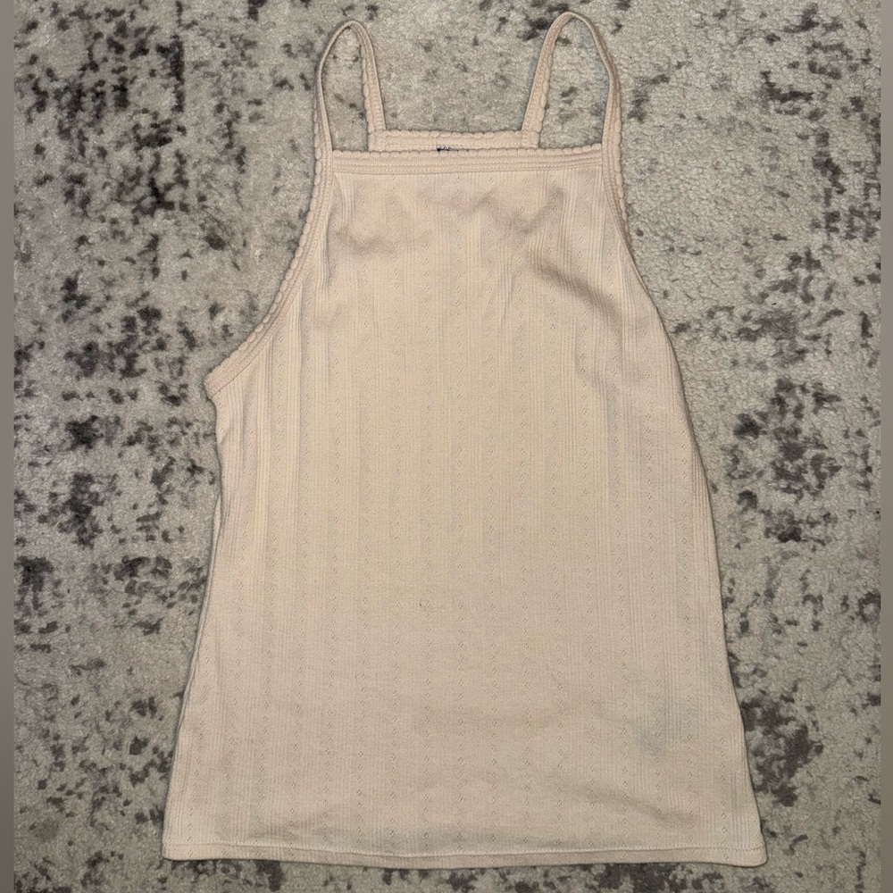 Old Navy Cream Ribbed Tank Top